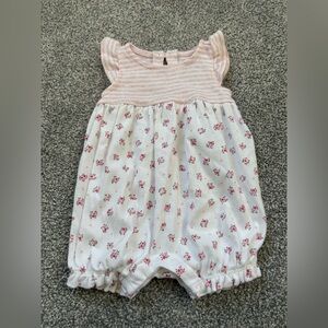 GAP Pink and White Floral Baby Romper